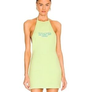 New THE MAYFAIR GROUP x REVOLVE Halter Dress in Green size S/M